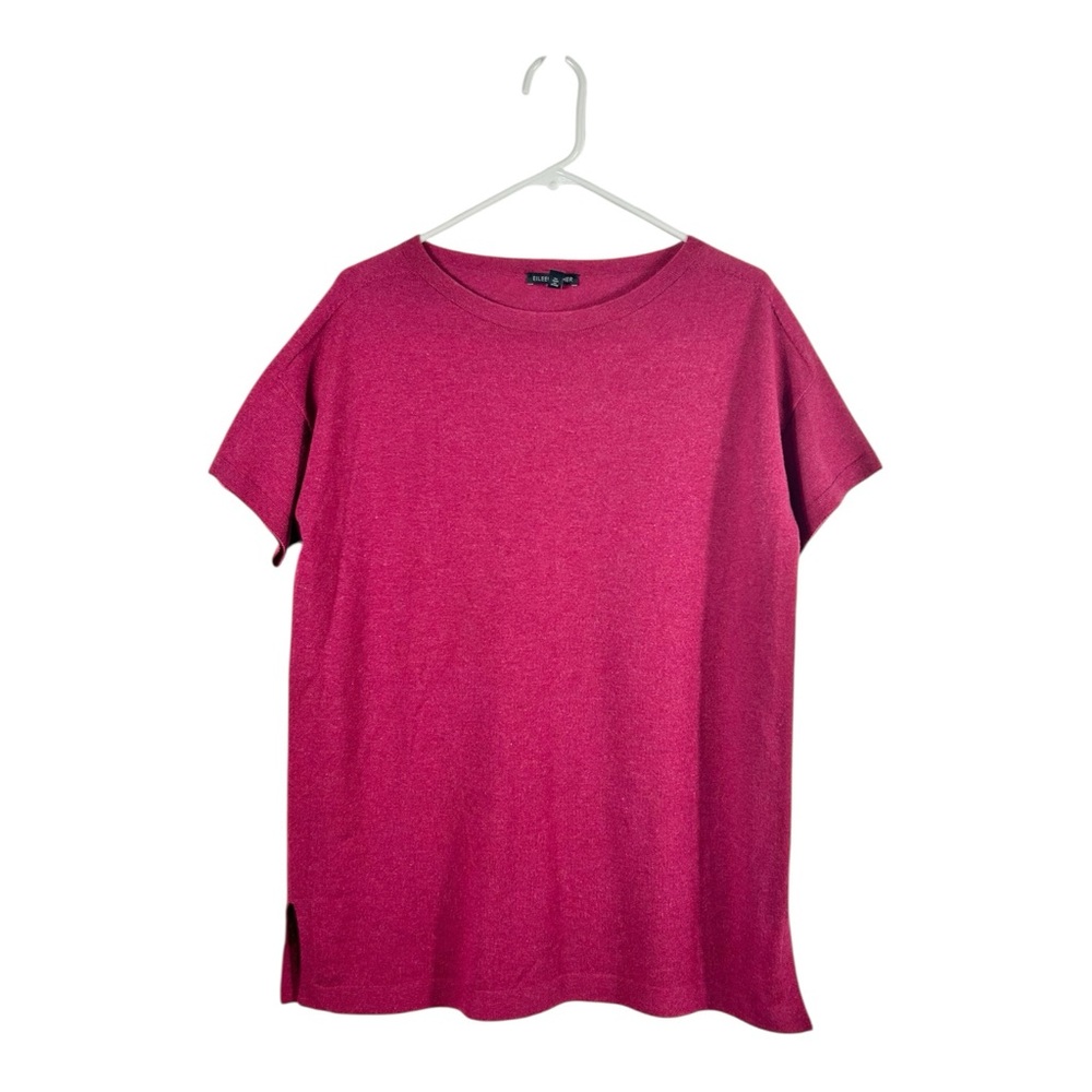 Eileen Fisher Fuschia Pink 100% Cashmere Blouse Size XS‎
